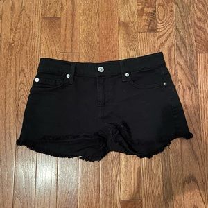 7 For All Mankind Black Denim Shorts
